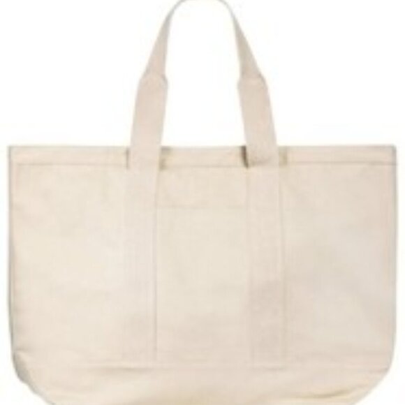 Stussy Extra Large Canvas Workwear Cream Latte Tote Bag New Fits 3 Shoe Boxes - Picture 2 of 3